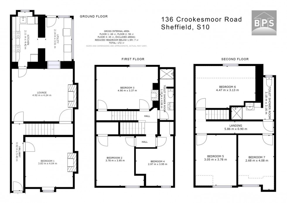 Floorplan for 136 Crookesmoor Road, Crookesmoor