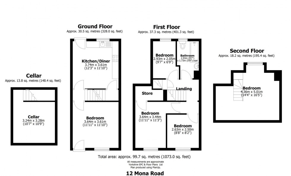 Floorplan for 12 Mona Road, Crookes, Sheffield