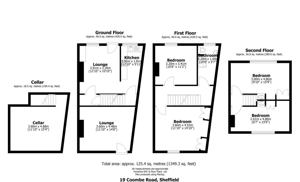 Floorplan for 19 Coombe Road, Crookes, Sheffield
