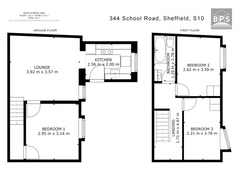 Floorplan for 344 School Road, Crookes