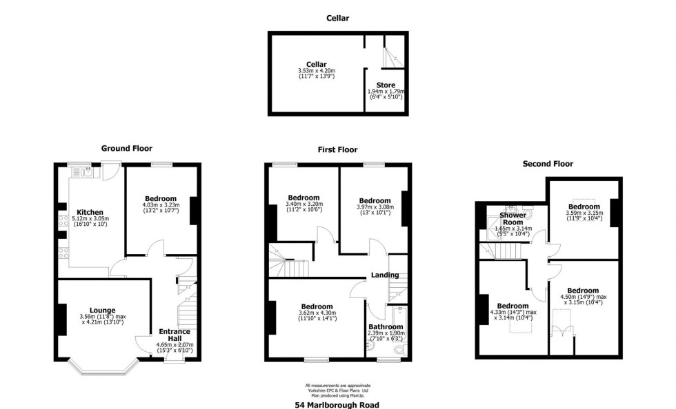 Floorplan for 54 Marlborough Road, Sheffield