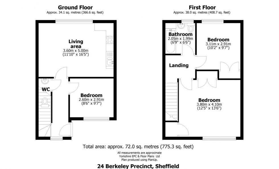 Floorplan for 24 Berkeley PrecinctEcclesall RoadSheffield