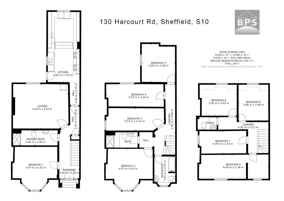 Floorplan for 130 Harcourt Road, Crookesmoor