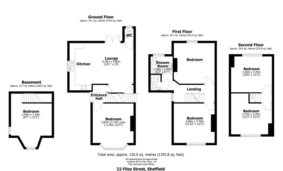 Floorplan for 22 Filey Street, Broomhall, Sheffield