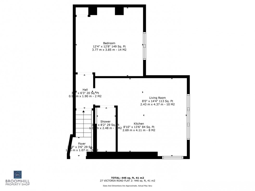 Floorplan for Flat 2, 27 Victoria Road, Sheffield