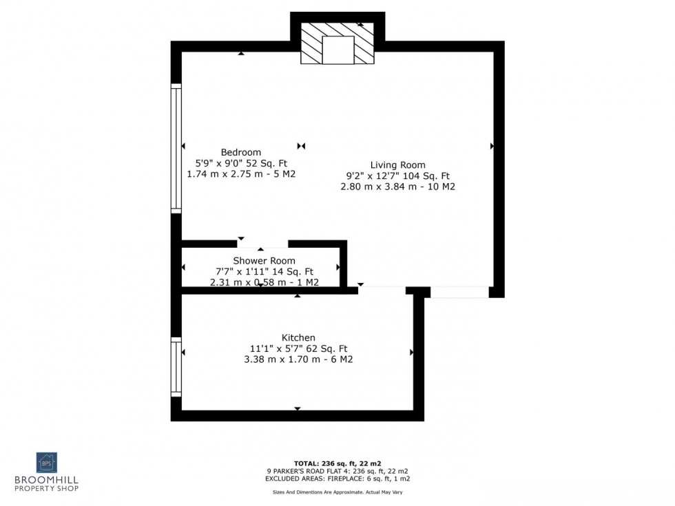 Floorplan for Flat 4, 9 Parkers Road, Sheffield