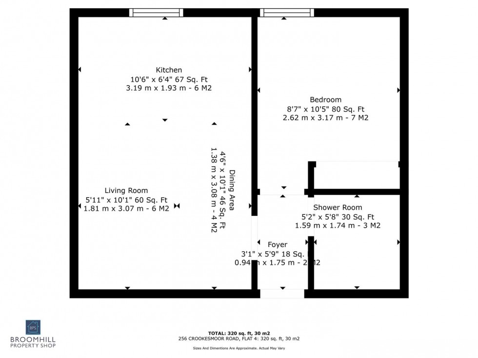 Floorplan for Flat 4, 256 Crookesmoor Road, Crookesmoor