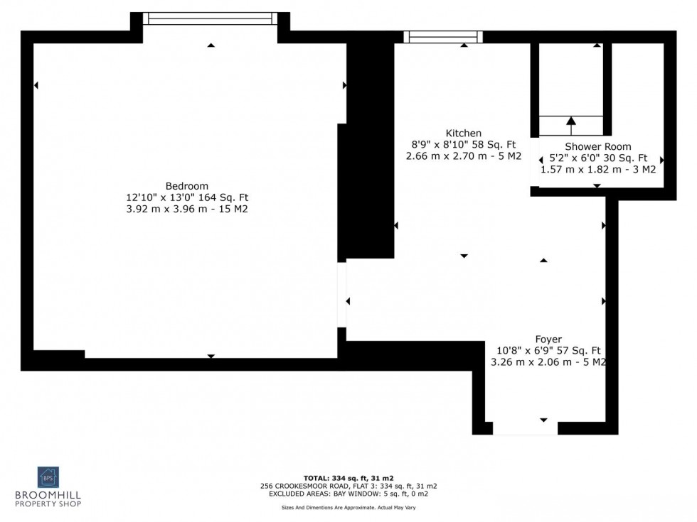 Floorplan for Flat 3, 256 Crookesmoor Road