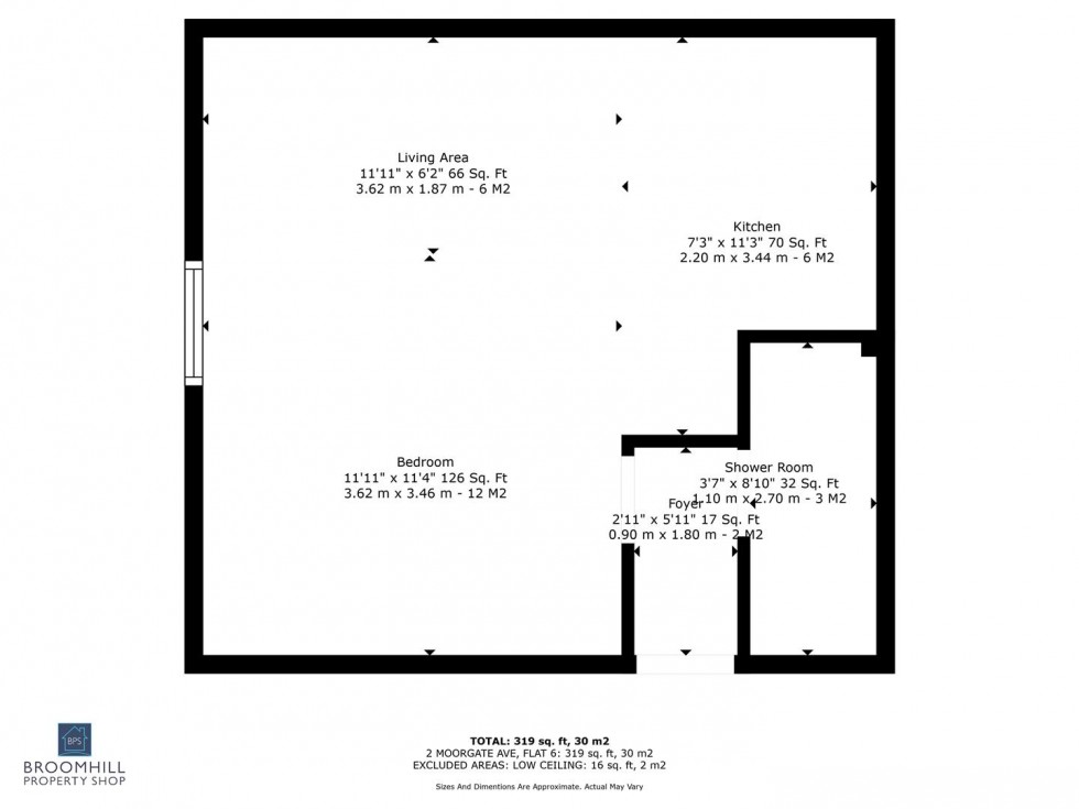 Floorplan for Flat 6, 2 Moorgate Avenue, Crookesmoor
